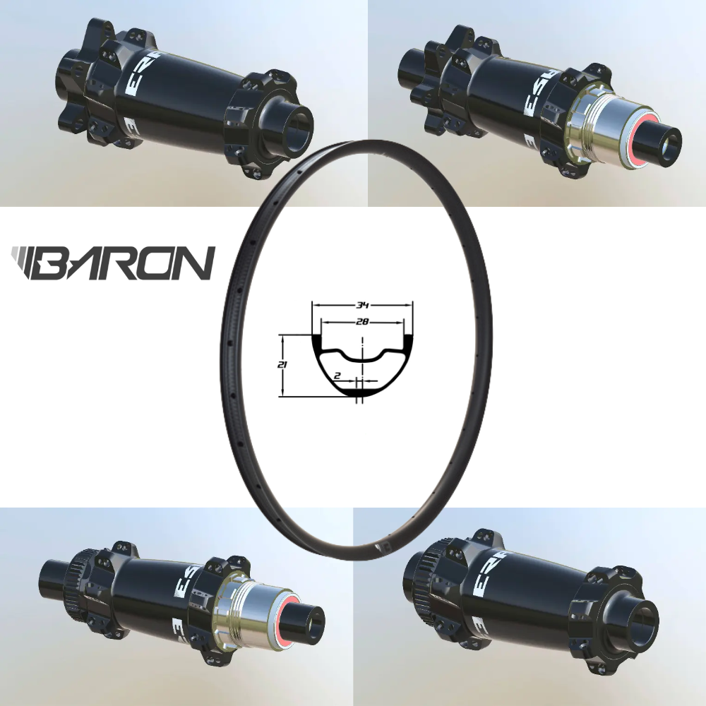 BARON XR28 | ERASE SP (15X110 Boost, CRL : HG (9, 10, 11, 12 V, 1er pignon 11 dents), Center Lock (CL), Ecrous : Silver, Moyeux : Rouge)