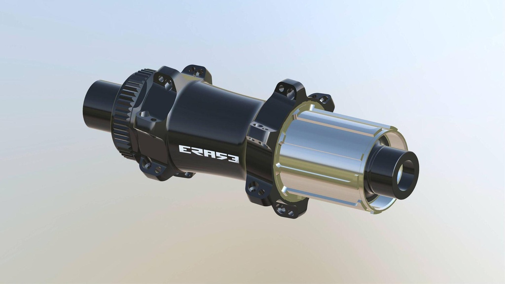 ERASE Moyeu ROAD/GRAVEL Centerlock Arrière Straight Pull (24, CRL : HG (9, 10, 11, 12 V, 1er pignon 11 dents), Moyeu : noir)