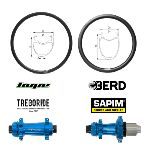 ROUES CARBONE 24 HOOKLESS | HOPE PRO5 SP24 CL | SAPIM | BERD