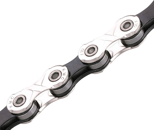 CHAINE KMC X10 122 MAILLONS 10V NOIRE/ARGENT