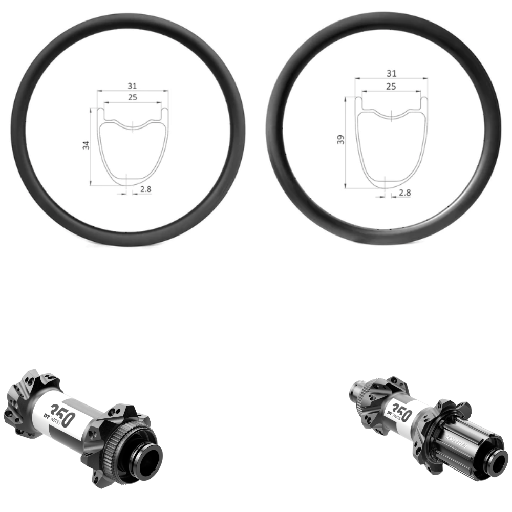 ROUES CARBONE 25 HOOKLESS | DT350 36SL SP24