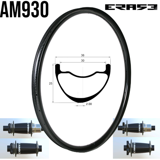 Roues carbone All Mountain AM930 | ERASE