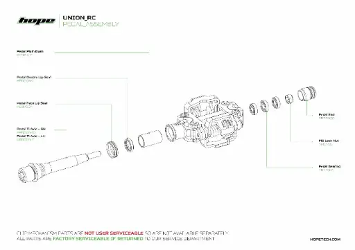 F22 | Union Pedal Service Kit HOPE PDSPSERV22-UN