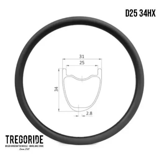 Jante Gravel Carbone D25 34HX