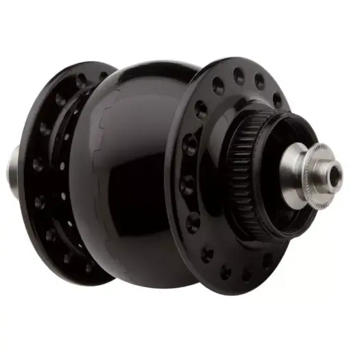 Moyeu dynamo SON 28 disque Centerlock, axe 9mm entraxe 100mm.