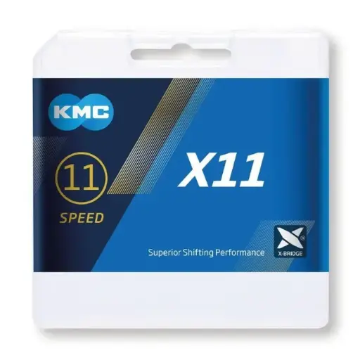 CHAINE KMC X11 1/2x11/128 118 MAILLON 5.65mm ARGENT/NOIRE