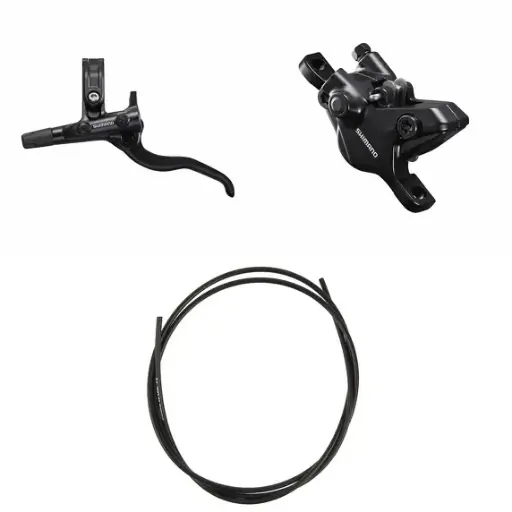 SHIMANO Ens. Frein Disc Hydrau. BRMT410KTBLM4100 Gauche / avant Résine sans ailette Sans adaptateur pour fourche Post Mount 1000 mm (noir)